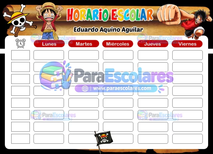 One Piece Horario Escolar